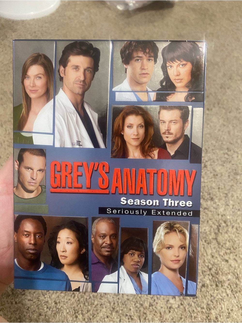Grey's Anatomy DVD Box Back Cover - Blue & Red Accents